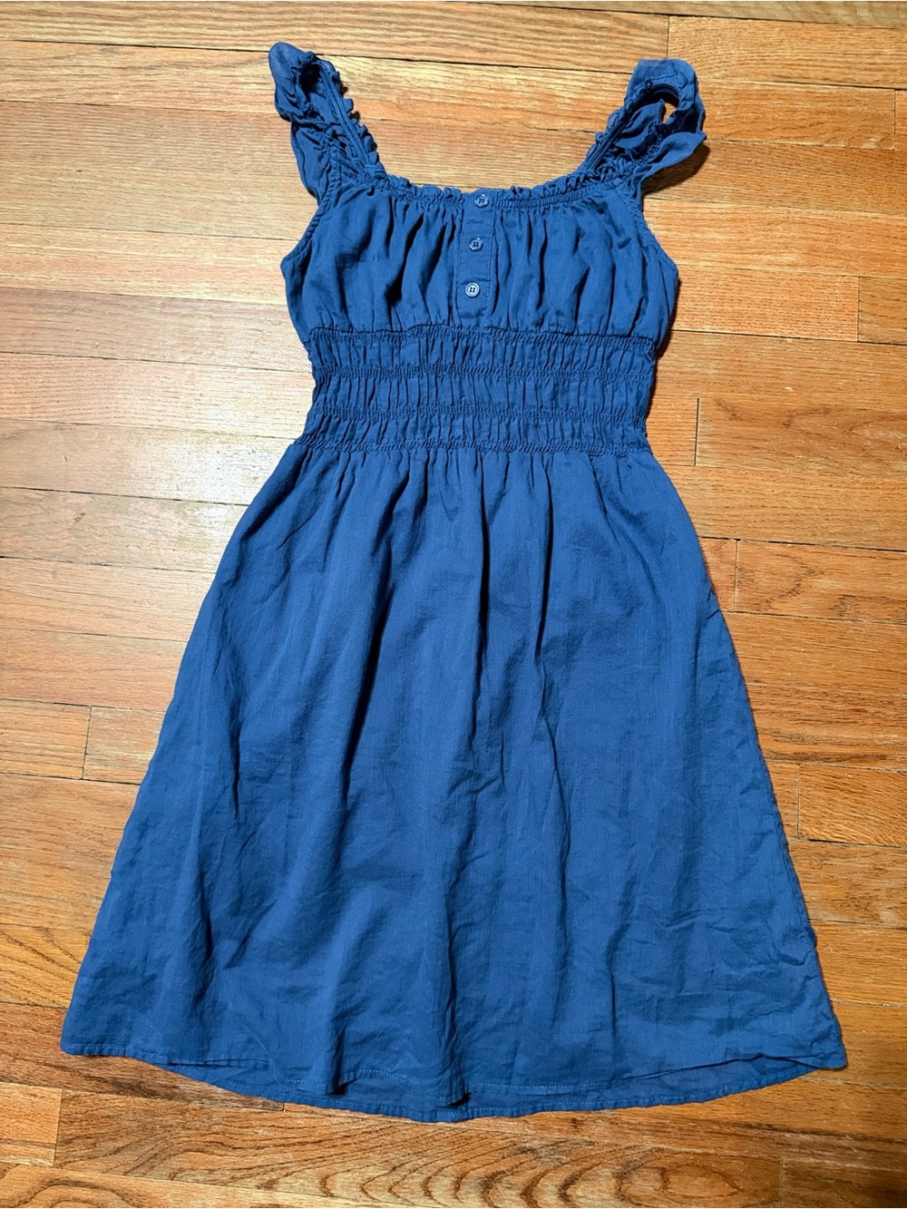 Mossimo Supply Co. Blue Ruffled Strap Smocked Waist Sundress